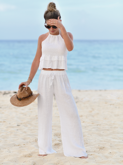 PANTALON LINO BLANCO