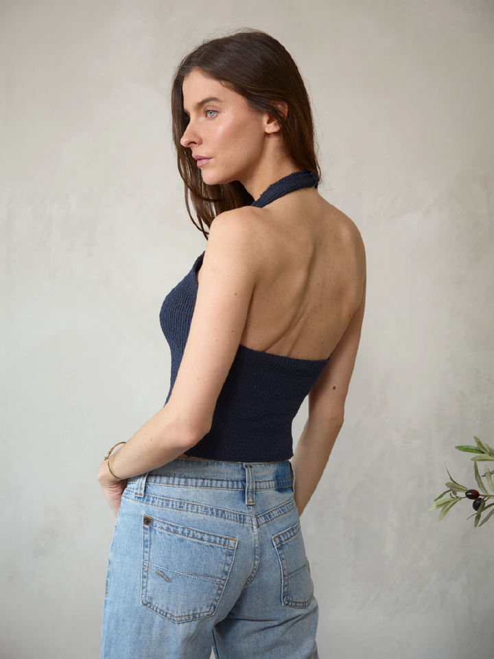 TOP ILARIA AZUL MARINO