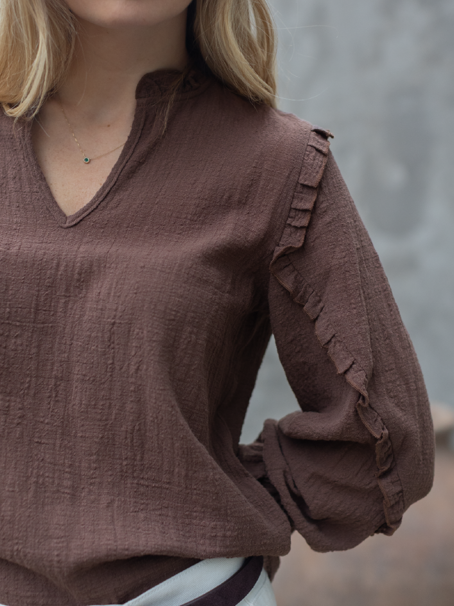 BLUSA CALA CAFE OSCURO