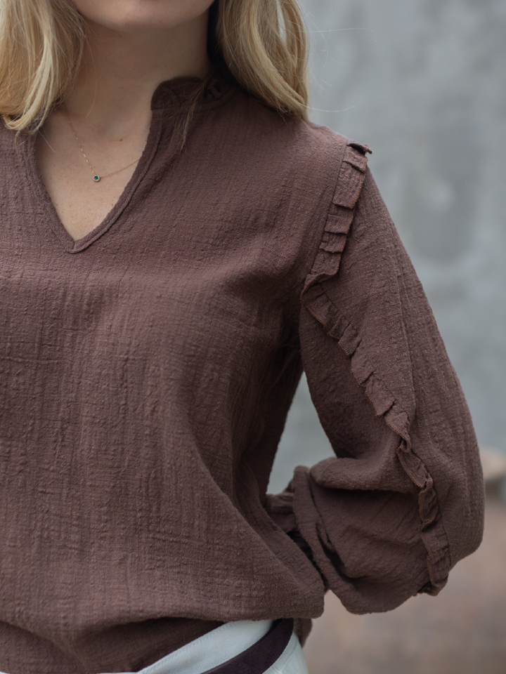 BLUSA CALA CAFE OSCURO