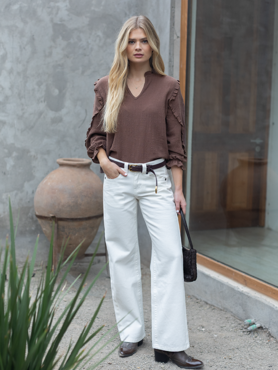 BLUSA CALA CAFE OSCURO