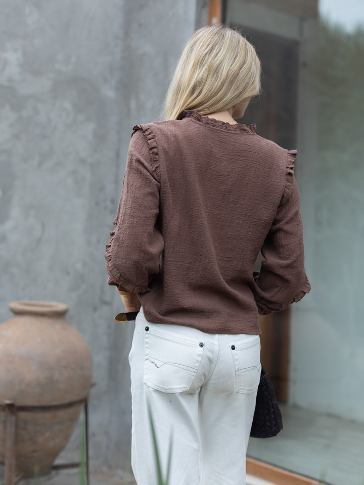 BLUSA CALA CAFE OSCURO