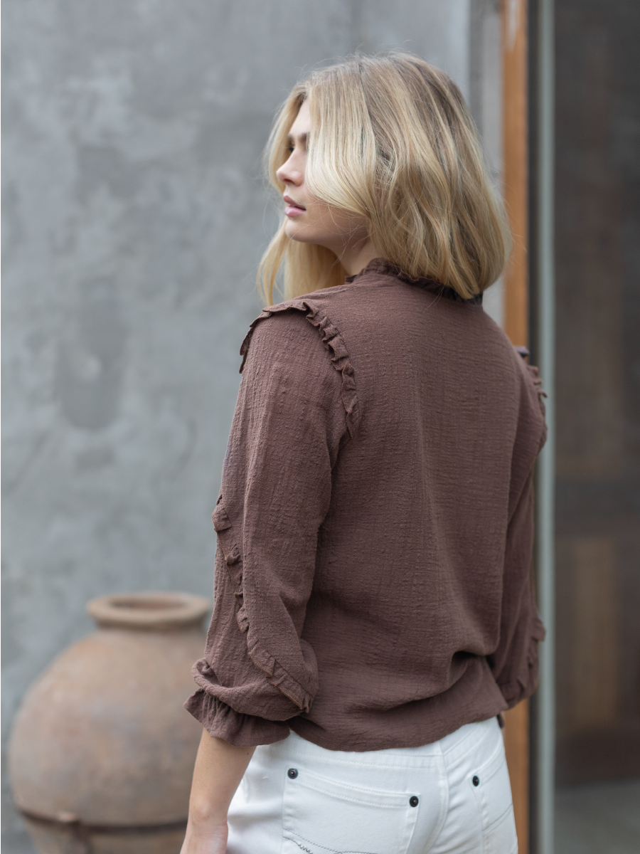 BLUSA CALA CAFE OSCURO