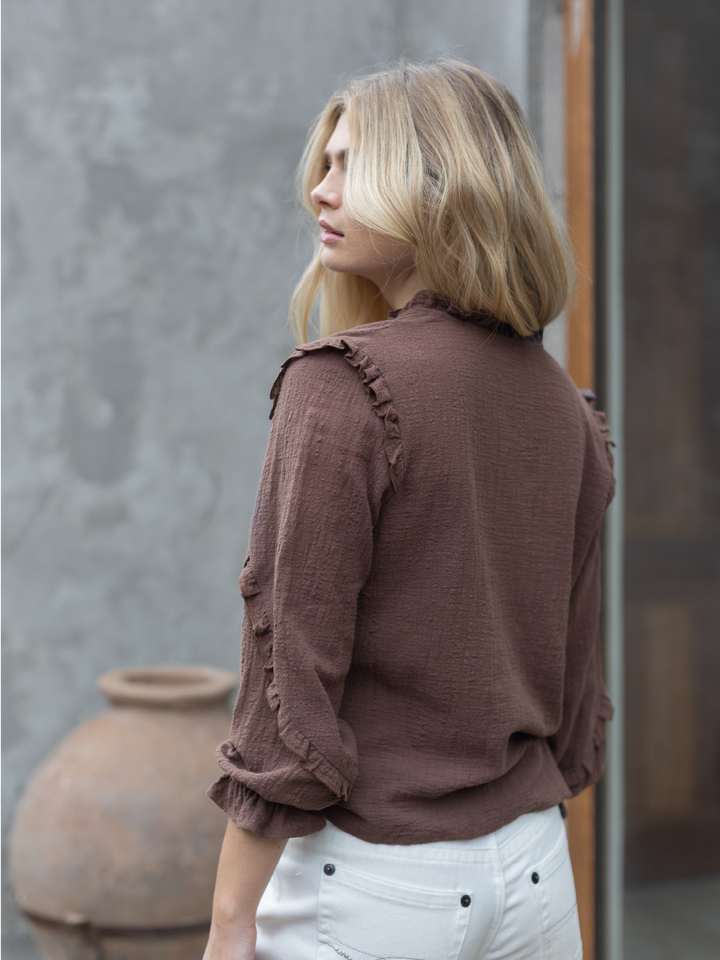 BLUSA CALA CAFE OSCURO