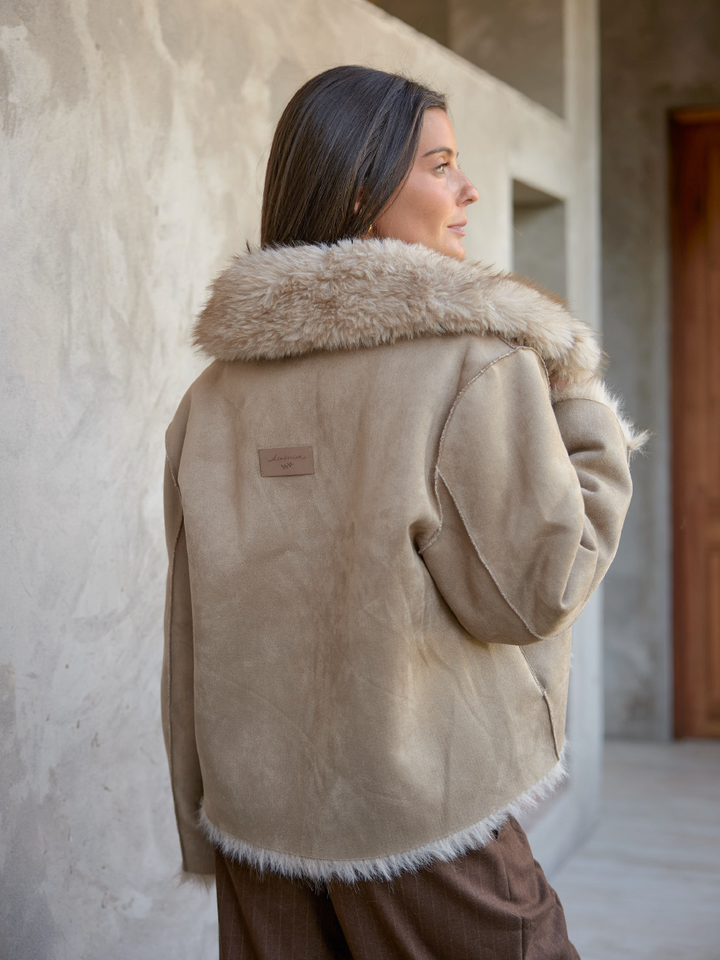 CHAQUETA REVERSIBLE TAUPE