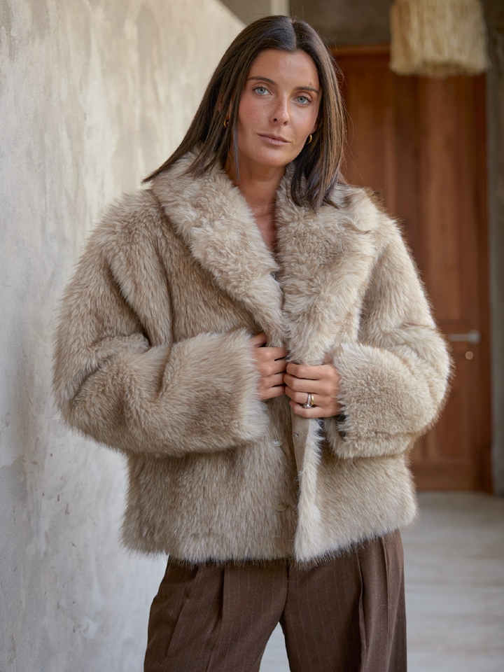 CHAQUETA REVERSIBLE TAUPE