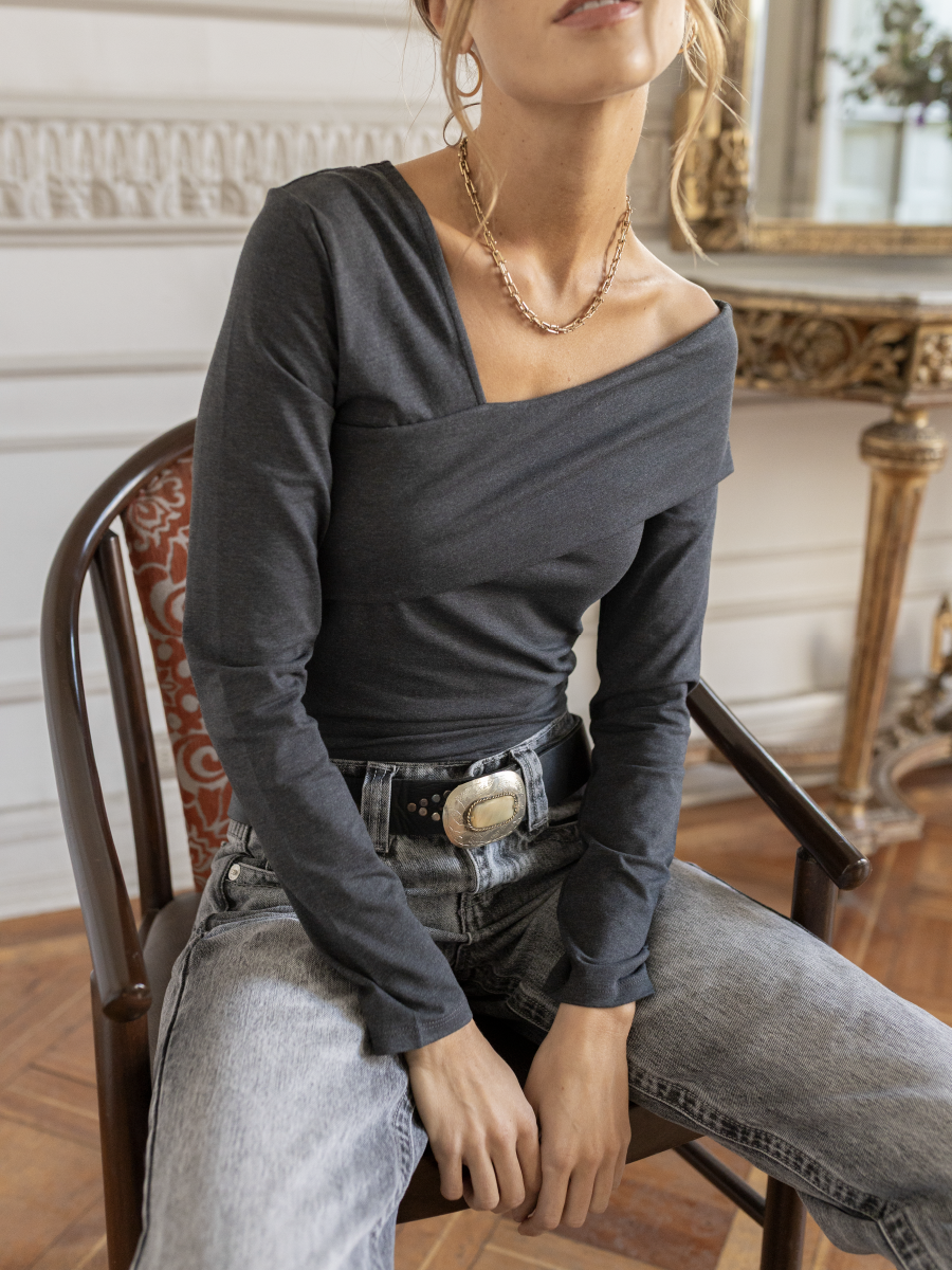JULIETA TOP GRIS OSCURO