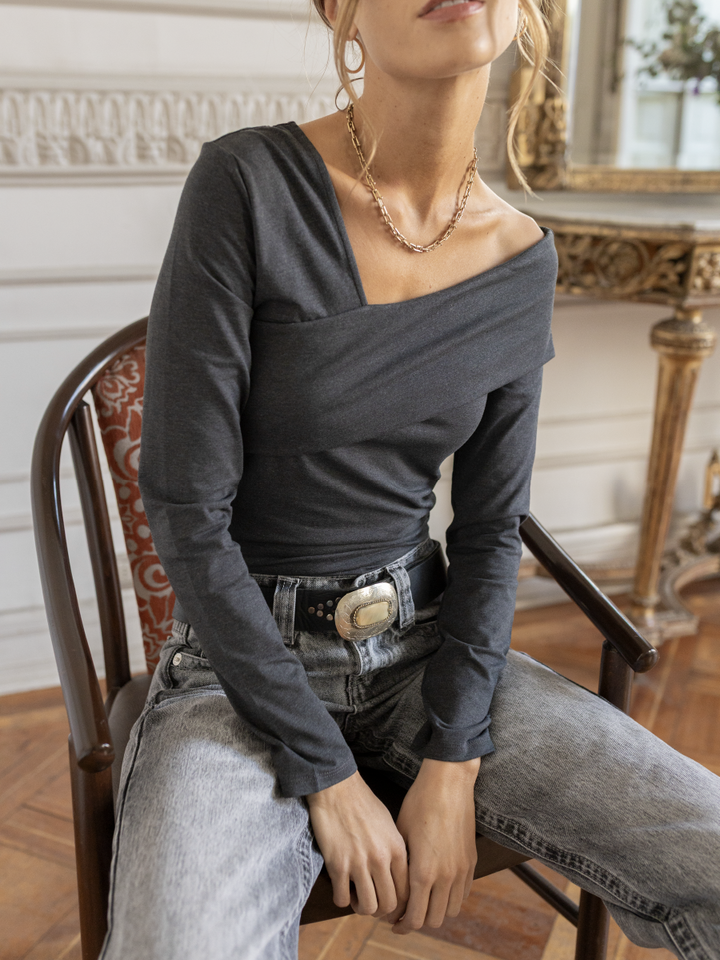 JULIETA TOP GRIS OSCURO