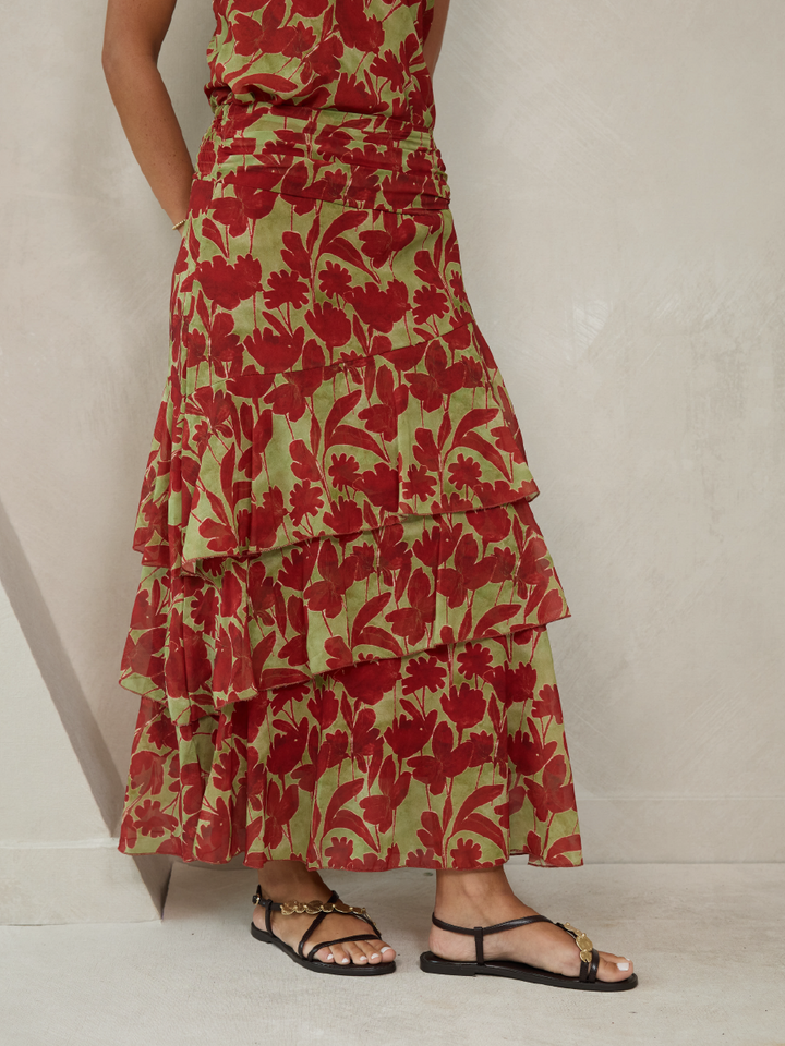 POLLERA AMBAR VERDE