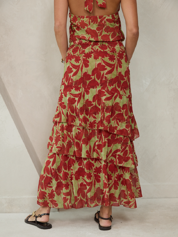POLLERA AMBAR VERDE