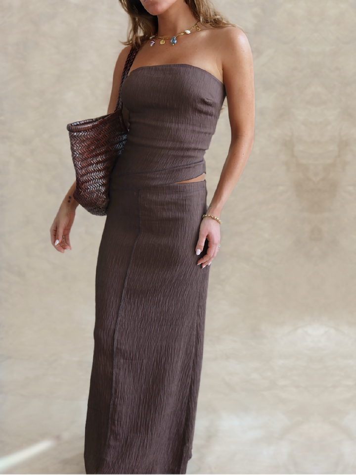 POLLERA AURA CAFE